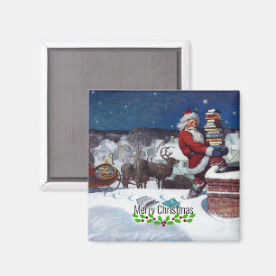 Imã Weyeth - Papai Noel Entregando Livros de Natal