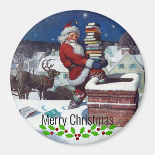 Imã Weyeth - Papai Noel Entregando Livros para o Natal
