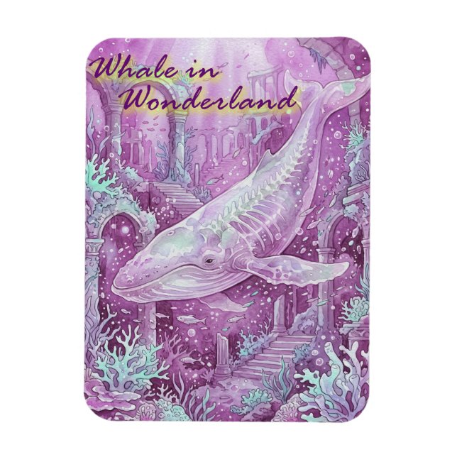 Ímã Whale in Wonderland Underwater Art (Vertical)