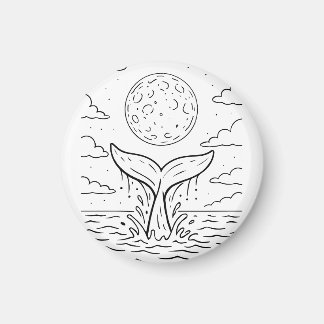 Imã Whale Moon Dive | Ocean Night Sky Tee | Mar Cósmic