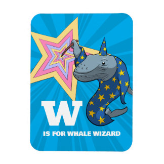 Ímã Whale Wizard Surreal Humor Alphabet Character