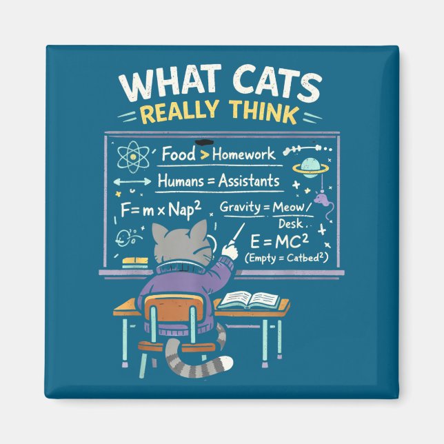 Imã What Cats Really Think Physics Graphic Art (Frente)