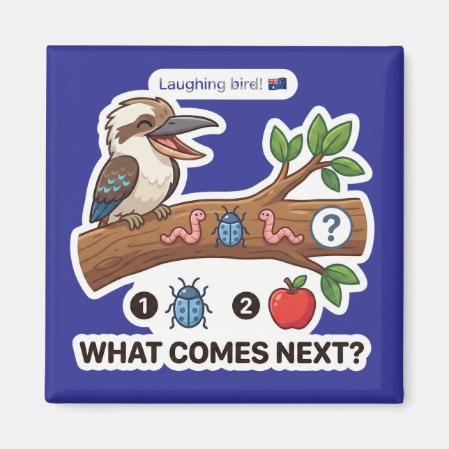 Imã What Comes? Kookaburra Australia Pattern Logic (Frente)