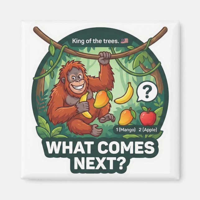 Imã What Comes Next? Orangutan Pattern Logic Game (Frente)