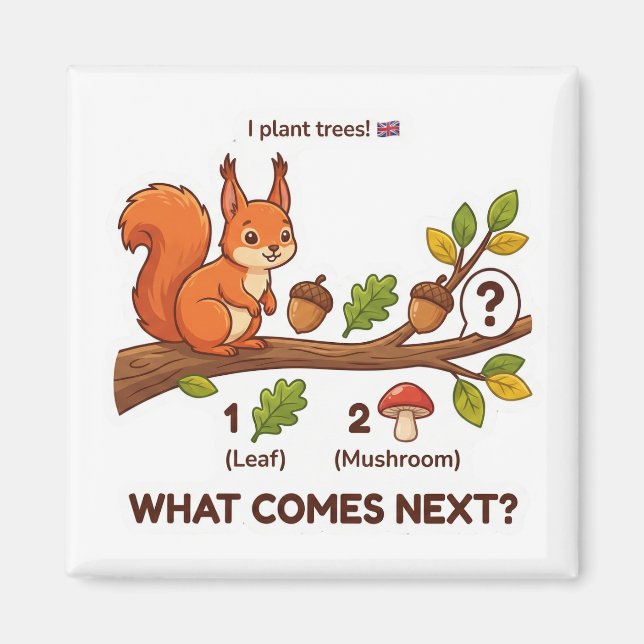Imã What Comes Next? Red Squirrel UK Pattern Logic  (Frente)