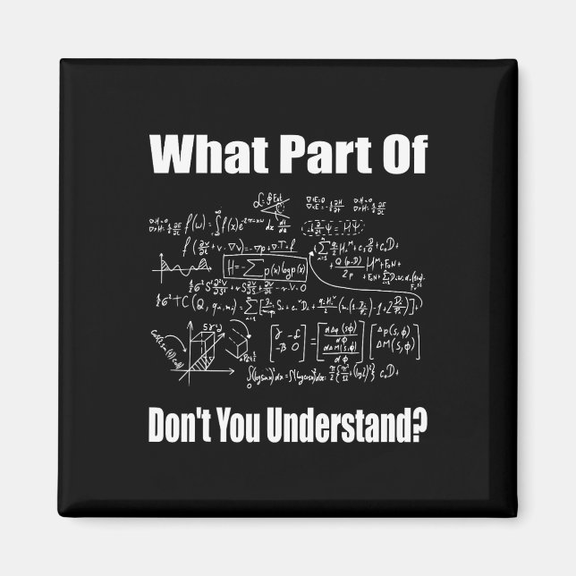 Imã What Part Of Don't You Understand Funny Math Teach (Frente)