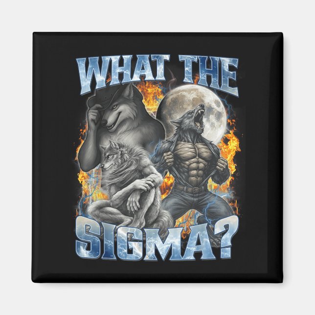 Imã What The Sigma Cool Funny Alpha Wolf Werewolf Boot (Frente)