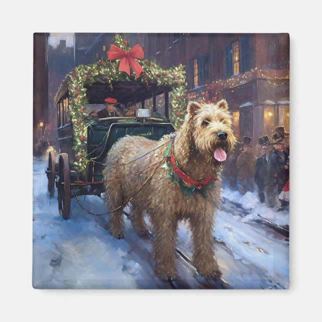 Imã Wheaten Terrier Christmas Fesason (Frente)
