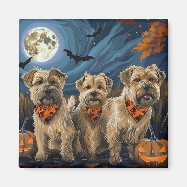 Imã Wheaten Terrier Halloween Spooky (Frente)
