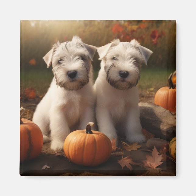 Imã Wheaten Terrier Puppy Autumn Delight Pumpkin (Frente)