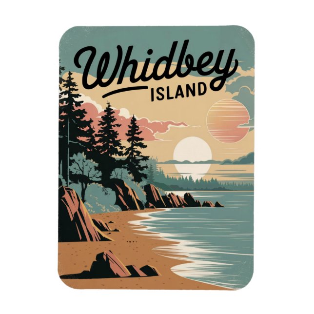 Ímã Whidbey Island Vintage (Vertical)