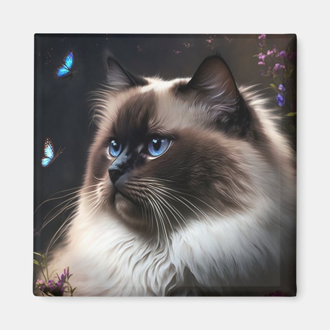 Imã Whimsic Birman Cat Magnet (Frente)