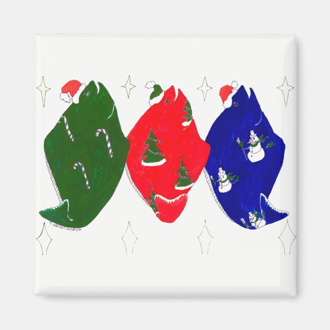 Imã Whimsic Decorative Alaska Natal Halibut (Frente)