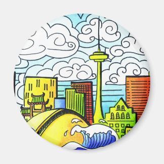 Imã Whimsical, Colorida, Linda Linha do Céu de Toronto