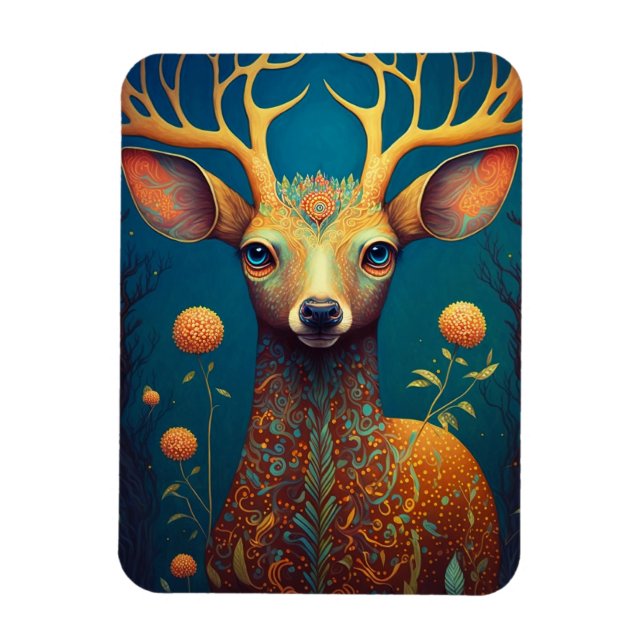Ímã Whimsical Deer Fantasy Art (Vertical)