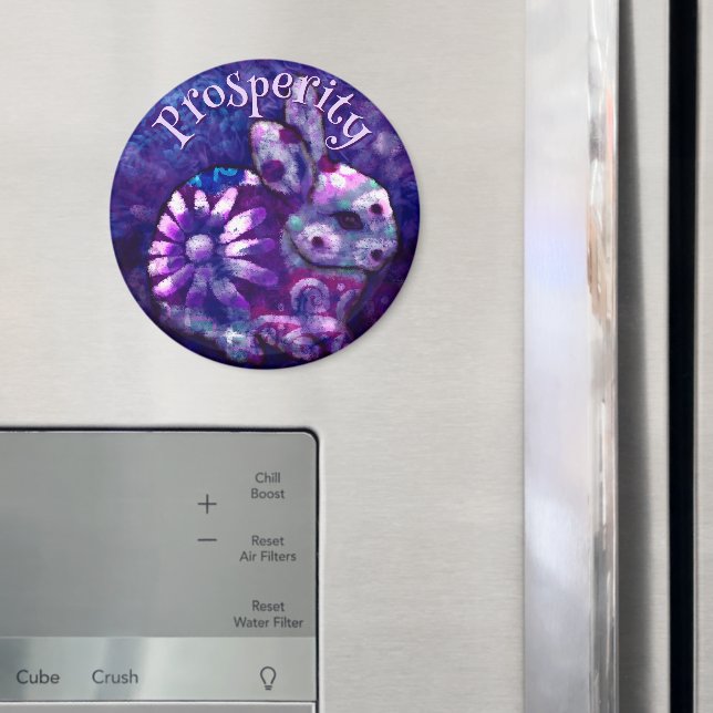 Imã Whimsical Floral Bunny Rabbit Personalized (In Situ (Fridge))