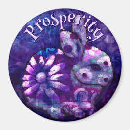 Imã Whimsical Floral Bunny Rabbit Personalized