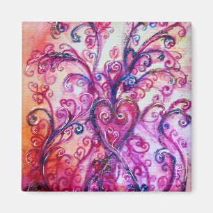 Imã WHIMSICAL FLOURISH branco roxo rosa brilhante