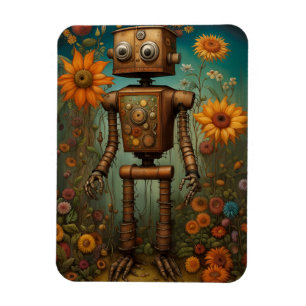 Ímã Whimsical Garden Robot   Arte Digital