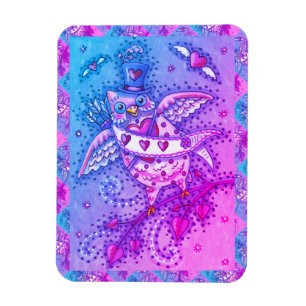 ÍMÃ WHIMSICAL HOOOTS N' COARDAS CUPID OWL NAMORADOS
