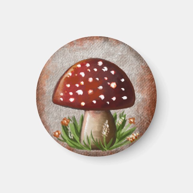 Imã Whimsical Mushroom & Fungi Motif – Nature-Inspired (Frente)
