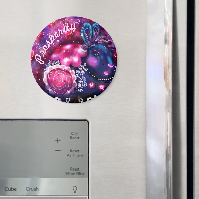 Imã Whimsical Rabbit 'Glamour Bunny' Personalized (In Situ (Fridge))