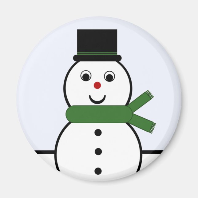 Imã Whimsical Snowman Magnet (Frente)