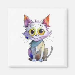 Imã Whimsical Watercolor Cat