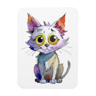 Ímã Whimsical Watercolor Cat