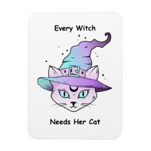 Ímã Whimsical Witch Cat