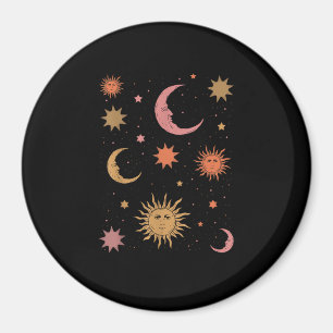 Imã Whimsigoth Aestic Vintage Half Moon Sun