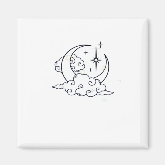 Imã Whimsigoth Clouds Moon Witchy Classic (Frente)