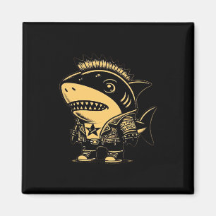 Imã Whimsigoth Cyborg Shark Vintage Art Design