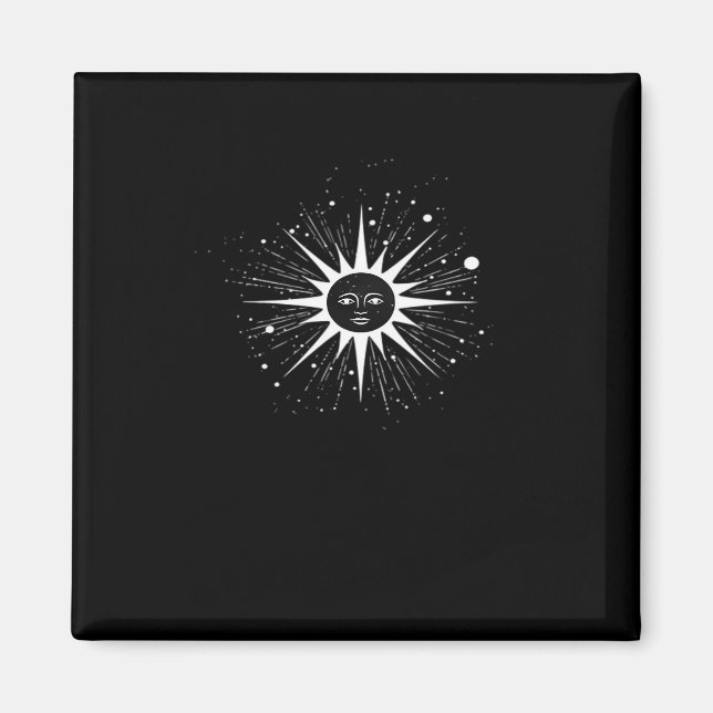 Imã Whimsigoth Night Sky Sun Moon Witchy Classic Hallo (Frente)
