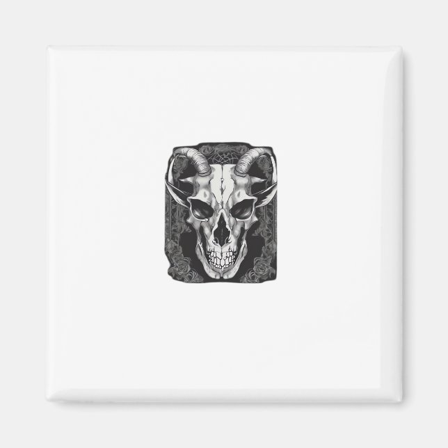 Imã Whimsigoth Skull Gótica Design Clássica (Frente)
