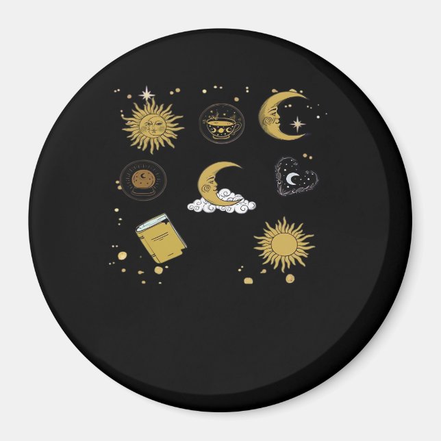 Imã Whimsigoth Sun Moon Witchy Classic (Frente)