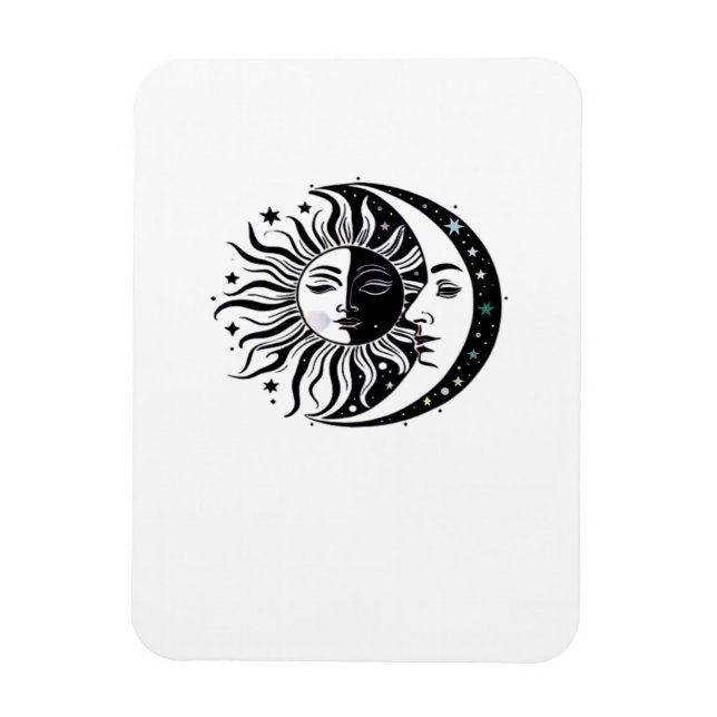 Ímã Whimsigoth Watercolor Sun Moon Witchy Classic (Vertical)