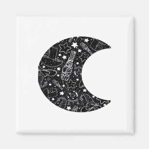 Imã Whimsigoth Witch Moon Wicca Kawaii Gótico Tattoo A
