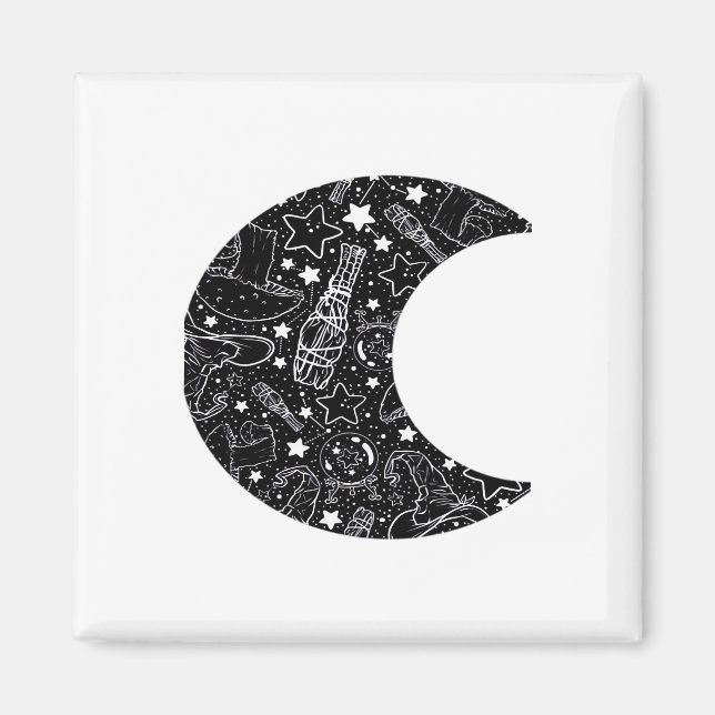 Imã Whimsigoth Witch Moon Wicca Kawaii Gótico Tattoo A (Frente)