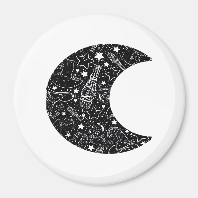 Imã Whimsigoth Witch Moon Wicca Kawaii Gótico Tattoo A (Frente)