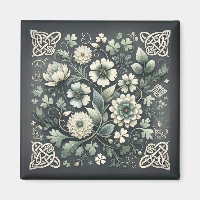 Imã Whispered Clover Knotwork Garden (Frente)