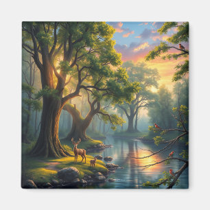 Imã Whispering Woods no Dawn Nature Trabalho de arte M