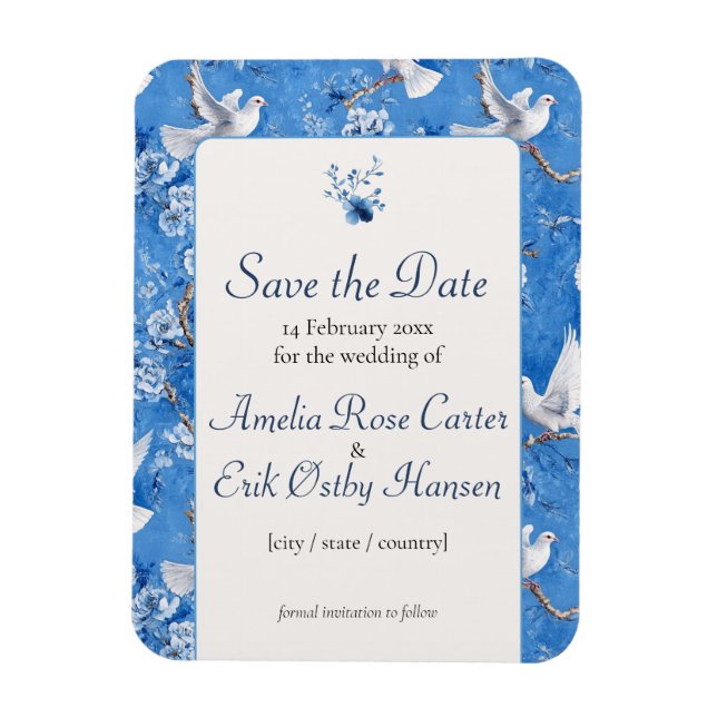 Ímã Whispers of Doves, Save the Date (Vertical)