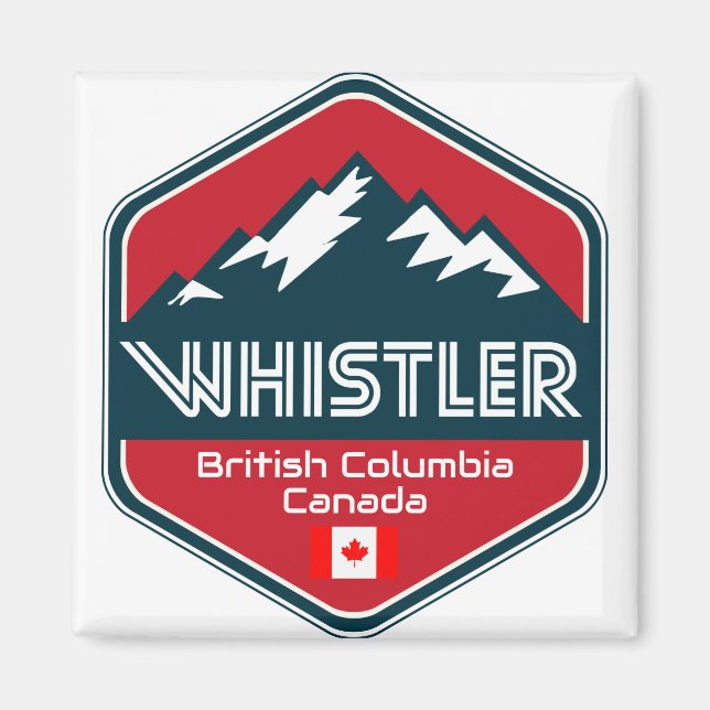 Imã Whistler British Columbia Canada Design (Frente)