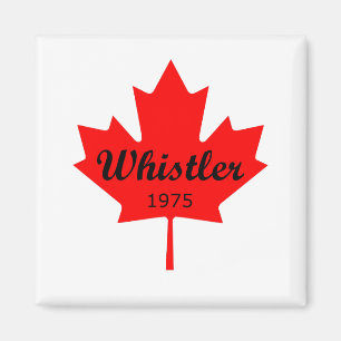 Imã Whistler Canada 1975 Red Maple Leaf Color