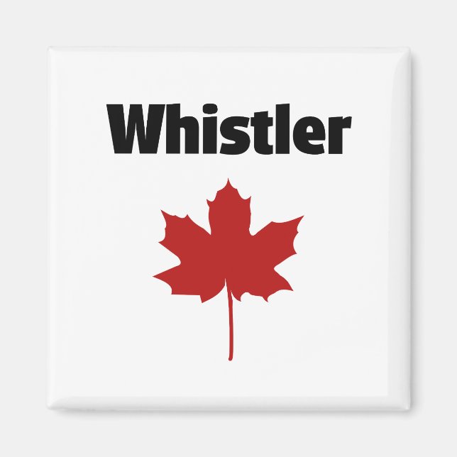 Imã Whistler Canada Natural Red Maple Leaf (Frente)
