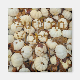 Imã White Autumn Vibes Monogram Pumpkin Magnet