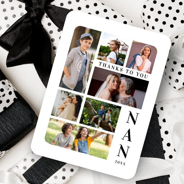 Ímã White Black Classic 7 Multi Photos Collage Family (White & Black Classic 7 Multi Photos Collage Family Magnet. )