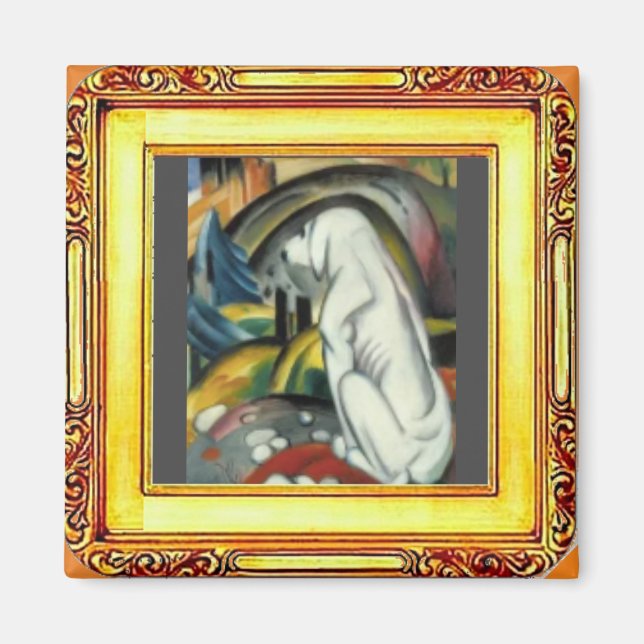 Imã White Dog por Franz Marc (Frente)