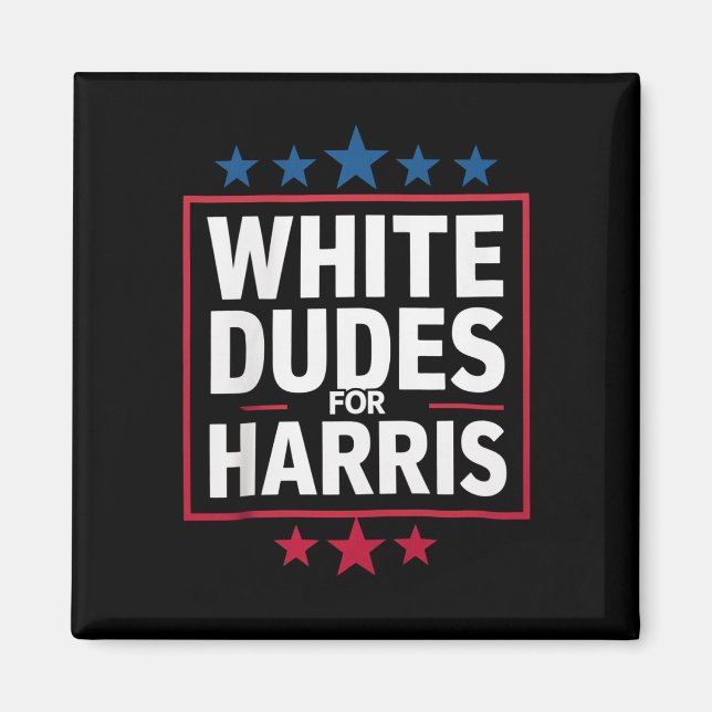 Imã White Dudes For Kamala Harris Para Presidente 2024 (Frente)